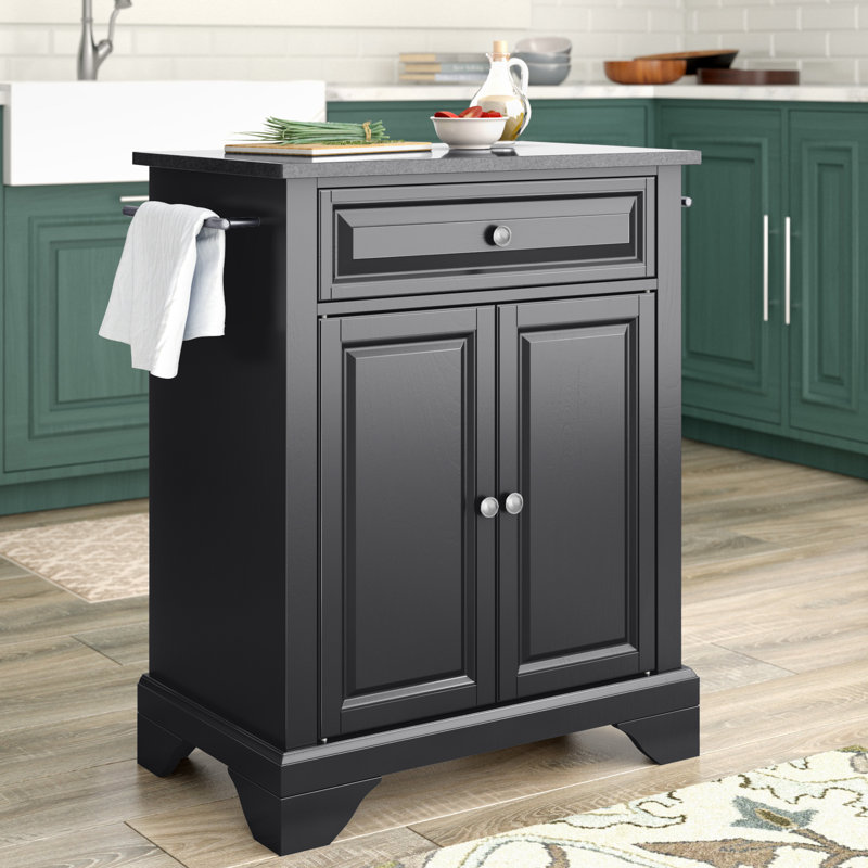 Three Posts™ Hedon Kitchen Cart with Granite Top & Reviews Wayfair
